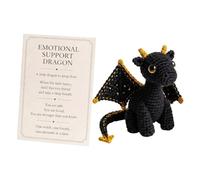 Crochet Dragon Pocket Emotional Knitted Doll - Cute Encouragement Gift Card