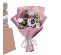 Crochet Flowers, Crochet Graduation Flower Bouquet, Handmade Flower Decorative Decor for Easter Graduation Spring Wedding, Craft Decoration Centerpieces Home Display and Special Occasions, 11.81 Inch