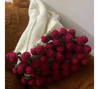 Crochet Flowers Rose Bouquet Blanket Handmade, Bouquet Blanket Crochet, Soft and Lightweight Romantic Rose Flower Bouquet Knitted Throw Blankets Pastel Tones (Material Package-style A)