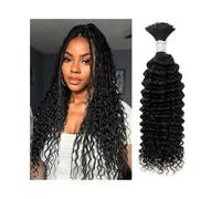 Crochet Hair Extension di capelli umani ricci senza trama, ondulati e voluminosi, for trecce boho Extension Treccine(18inches)