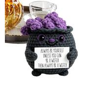 Crochet Halloween Plush Ghost And Cauldron Handmade Knitted Decoration