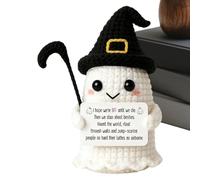 Crochet Halloween Plush Ghost And Cauldron Handmade Knitted Decoration