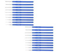 Crochet Hook, 20PCS 0.6mm to 2.0mm Various Sizes Sweater Needle Blue Handle Yarn Weave Craft Knitting Tool Sewing Accessories for Handmade Weave DIY Tool