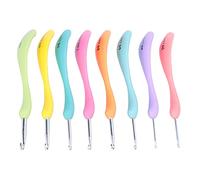 Crochet Hook Kit Ergonomic Handle Design Multicolor Aluminum Knitting Needles Set for Arthritic Hands Beginners 8pcs 2.5mm to 6.0mm