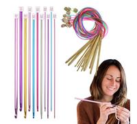 Crochet Hook Set Tunisian Knitting Needles, Afghan Long Hooks, 23 pezzi Colorful Crochet Needle Kit per Yarn Craft Knitting Weaving DIY Handmade Projects Beginners Experts Tools