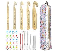 Crochet Hooks - Big Crochet Hooks for Thick Yarn with Transparent Crystal Design, Ergonomic Knitting Supplies for Carpets Scarves Shawl Doll Making, Comfortable Grip Craft Hook Set