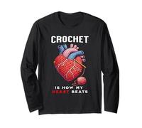 Crochet is How My Heart Beats Knit Heart Knitting Infermieri Maglia a Manica