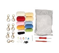 Crochet Kit for Beginners 11 Rolls Yarn DIY Crochet Starter Kit with Crochet Hooks Stuffing Keychain Accessories English Instructions for Adults Kids Craft Lovers Cotton Plastic