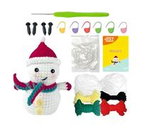 Crochet Kit for Beginners, Christmas Snowman Craft Supplies, Easy DIY with Video Tutorials, Complete Set Teens Women Men, Home Relaxation, Holiday, Birthday, Classroom, Travel, and Indoor Fun