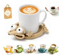 Crochet Lizard Coaster 3D Pattern,Funny Handmade Crochet Coasters，SET C