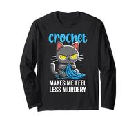 Crochet Mi Fa Sentire Meno Murdery Gatto Uncinetto per Le Donne Maglia a Manica