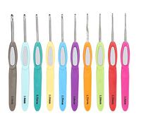 Crochet Set Plastic Non Slip Color Handle DIY Fine Lace Hand Woven Sweater Tools 10Pcs Complete Kit For Beginners Professionals Grandmothers Moms Children