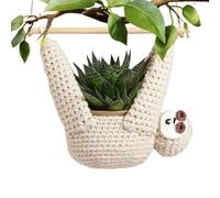 Crochet Sloth Planter Handmade Cotton Crochet Sloth Mounted Wall Pot