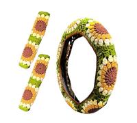 Crochet Steering Wheels Covers - Cute Car Steering Wheel Cover | Aesthetic Soft Decor Car Accessories | Anti-Slip Steering Wheel Coverfor Men Women Family Friends Colleagues