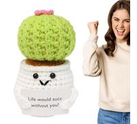 Crochet Succulente positivi | Piccole Piante Grasse Cactus Capybara Supporto Emozionale Toy | Doll Tessitura Respiro, animare all'uncinetto con una Carta per il Partito di Soddisfazione