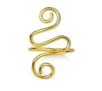 Crochet Tension Ring Adjustable Bendable Yarn Control Ring for Knitting Crocheting DIY Handmade Craft Alloy Material 1PCS (Gold)