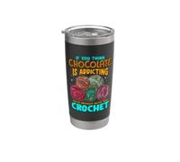 Crochet Theme Design Meme for Crochet Lovers Bicchiere termico in acciaio inox doppia parete