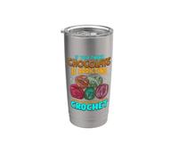 Crochet Theme Design Meme for Crochet Lovers Bicchiere termico in acciaio inox doppia parete