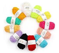 Crochet Yarn Set, 12 Colours Wool for Crochet and Knitting, Crochet Wool for Beginners, for Crochet, Knitting and Crafts