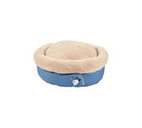 Croci Bobby Tea Party - Ciambella per cani e gatti, taglia 45x20 cm, Blu | Extra soffice in peluche per Cani e Gatti Taglia S, Lavabile in Lavatrice