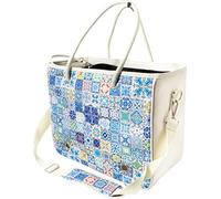 Croci Borsa per Il Trasporto di Cani e Gatti, Borsa per Animali in Nylon Resistente con pratici Manici in Corda | Fantasia MAIOLICHE | Misure 38X18X30 CM, Multicolor, C6157099