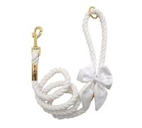 Croci Ceremony Bride - Guinzaglio per cani, Guinzaglio in corda, Elegante, Con Fiocco Decorativo, Per Matrimoni, Bianco, 130x1,5 cm