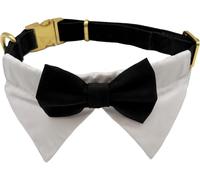 Croci Collare per cani Ceremony Smoking - colletto e papillon, regolabile, per matrimoni - L 41-66 cm