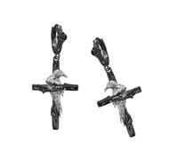Croci Corvo Punk Orecchini Edgy Dark Gioielli Design Unico Orecchini In Lega Sofisticati Gioielli per le Donne Dolci e Edgy Lega Orecchini, One Size, come descritto, come descritto