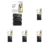 Croci Easy Grip- Sacchetti igienici per bisogni dei cani, 3 Rotoli Totali 60 Sacchetti, resistenti, antislittamento, Nero (Confezione da 5)