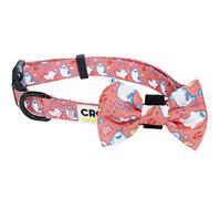 Croci Funny Sharks - Collare per cani in Nylon regolabile, con papillon removibile, Taglia S / 28-44 x 1,5 cm