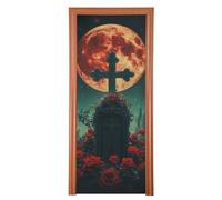 Croci gotiche Rose Sea copre Natale decorativo 35x79 In banner porta di benvenuto Decorazione del partito e forniture per la casa M