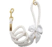 Croci Ceremony Bride - Guinzaglio per cani, Guinzaglio in corda, Elegante, Con Fiocco Decorativo, Per Matrimoni, Bianco, 130x1,5 cm