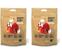 Croci Happy Farm - Premio masticativo per cani, snack cane naturale, alimento complementare proteico con verdure, Pollo e Patate dolce, 80g (Confezione da 2)