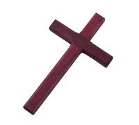 Croci in legno con Cristo, intagli a mano, croce religiosa, preghiera cristiana, per uomini e donne, ornamenti, ciondolo a forma di crocifisso di Gesù cristiano (rosso vinaccio)