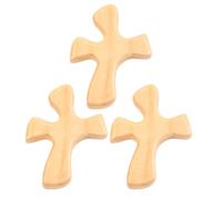 Croci in Legno Piccole - Croce Cristiana Piccola in Legno | Crocifisso a mano di preghiera | Set di 3 croci confortanti per pregare | Croci portatili | Tenendo Crocifisso Per La Casa