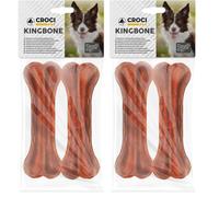 Croci King Bone - Ossa per Cane Gusto Bacon, Snack Premio masticativo per Cani in Pelle Bovina Naturale, Dental Stick per la Pulizia dei Denti, 15 cm - 2 pz (Confezione da 2)