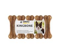 Croci King Bone, Snack premio masticativo per cani in pelle bovina, dental stick per la pulizia dei denti da 7,5 cm, 5pz x 15g