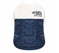 Croci Maglioncino per cani Go North Blu, taglia dorso 40 cm, regolabile, con foro per guinzaglio e pettorina, colore blu e bianco