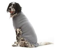 Croci Moscow - Maglioncino dolcevita invernale per cani, giacca cappotto con foro guinzaglio pettorina e elastici zampe, colore Grigio, taglia 20 cm