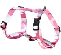 Bobby Camouflage - Pettorina per Cani Taglia S, lunghezza girocollo 22-32 cm, circonferenza petto 28-41 cm con Anello in metallo, Colore Mimetico Rosa