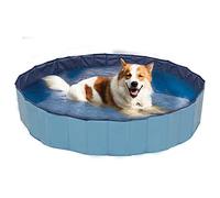 Croci Piscina per Cani, Forma Circolare, Resistente con Pareti Rinforzate, Pieghevole e Salvaspazio, Misura 120X30 Cm