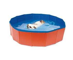CROCI PISCINA Pieghevole per cani, Vasca da bagno per cani in PVC, Parco giochi per cani all'aperto, Dimensioni: 120X30cm