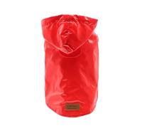 Croci Raindrop Cherry - Impermeabile per cani taglia piccola e media, cappotto antivento, giubbotto con cappuccio e foro per guinzaglio, colore Rosso, taglia 35 cm