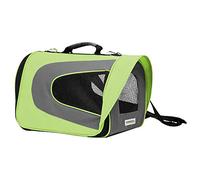 Croci Rocket - Trasportino per cani e gatti, Borsa porta cane e gatto, Trasportino per auto, Rigido, Tracolla rimovibile, Richiudibile, Verde, 46x26x27 cm