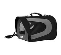 Croci Rocket - Trasportino per Cani e Gatti, Borsa Porta Cane e Gatto, Trasportino per Auto, Rigido, Tracolla Rimovibile, Richiudibile, Nero, 46x26x27 cm
