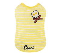 Croci T-Shirt per Cani, Maglietta per Cani con Fili Lurex all’Interno | Fantasia EGGS'N Bacon |Taglia: 25 CM
