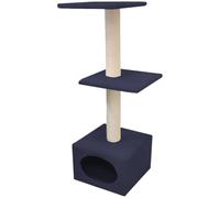 Croci Monaco - Tiragraffi a Colonna con Cuccia e Piattaforme 35x35x103 cm, per Gatti e Piccoli, Tiragraffi graffiatoio ad Albero, Giochi per Gli Animali, Gioco calmante per Gatti, Colore Blu
