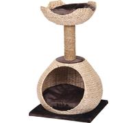 Croci Natural Blossom - Tiragraffi per gatti, con materiali naturali, con cuccia per gatti, cuscino removibile, 50x50x87,5 cm