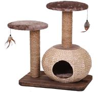 Croci Natural Bonsai - Tiragraffi per gatti adulti, con materiali naturali, con cuccia per gatti, sedute, cuscini, parti graffiabili, 60x40x71 cm