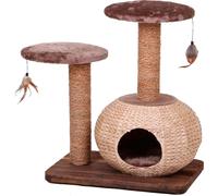 Croci Natural Bonsai - Tiragraffi per gatti adulti, con materiali naturali, con cuccia per gatti, sedute, cuscini, parti graffiabili, 60x40x71 cm